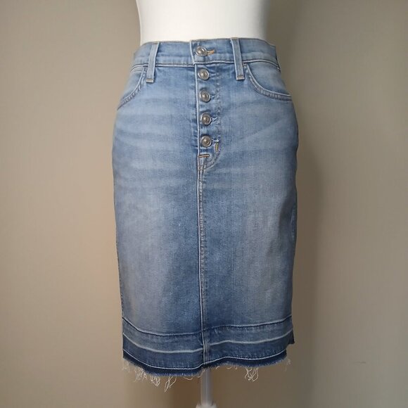 Women's Hudson Remi High Rise Denim Pencil Skirt Blue Size 25 - Picture 5 of 13